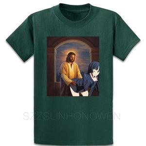 Hentai Jesus Japanese anime T Shirt Sunlight New Fashion Tee Shirt Summer Style Customized Over Size S-5XL Shirt