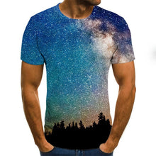 Load image into Gallery viewer, 2020 new fashion men's T-shirt beautiful starry sky tops 3D printed short sleeve summer round neck shirt trendy streetwear
